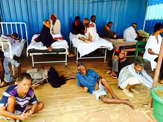 Clothes and food distribution at a gurukul